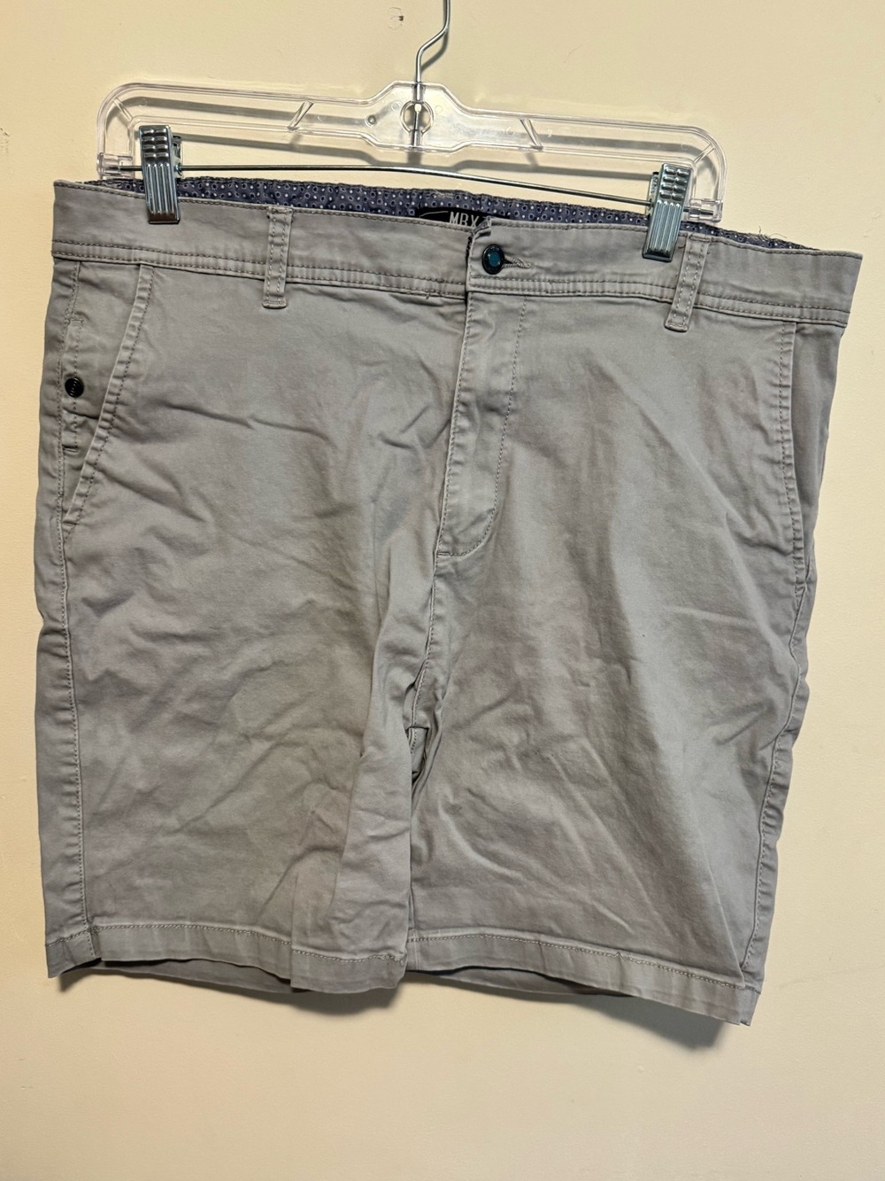 Men's Light Gray Flat Front Chino Shorts by MRY